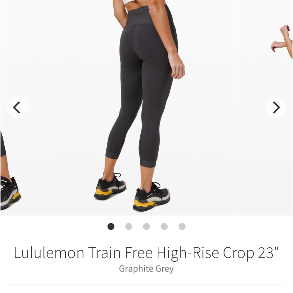 Lululemon Train Free High Rise Crop 23” Graphite Grey Leggings Size 6